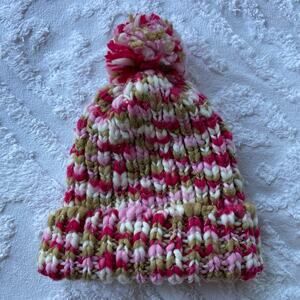 KNITTED CUFFED POM-POM BEANIE Toddlers Sz OS Casual Cozy Winter Cabin Northern